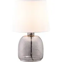 Boho Table Lamp with White Shade - Grey, Glass