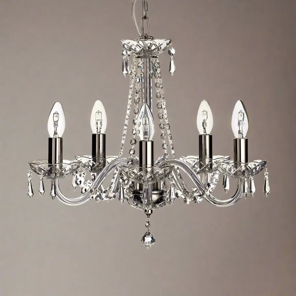 Cashel 5 Arm Chandelier - Crystal