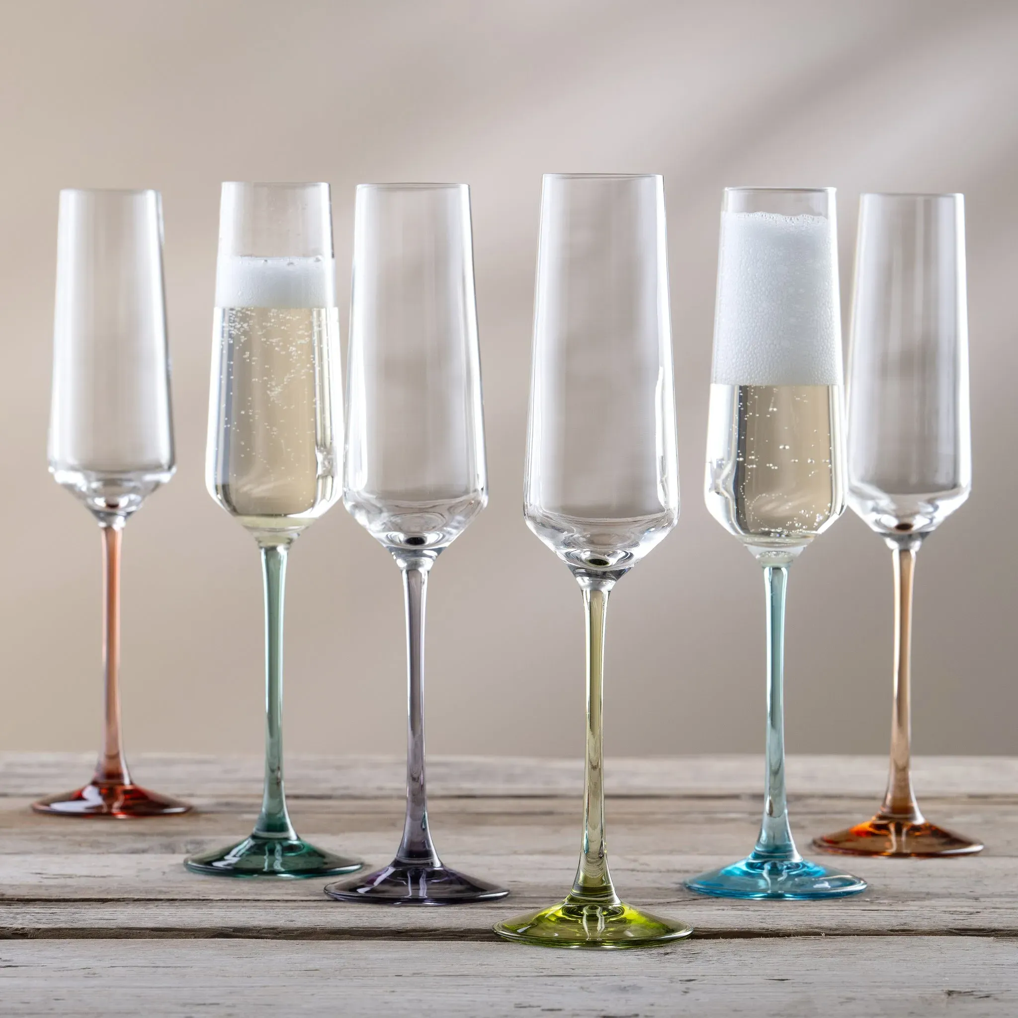 Chroma Set of 6 Flutes - Multicolour, Crystal alternate view