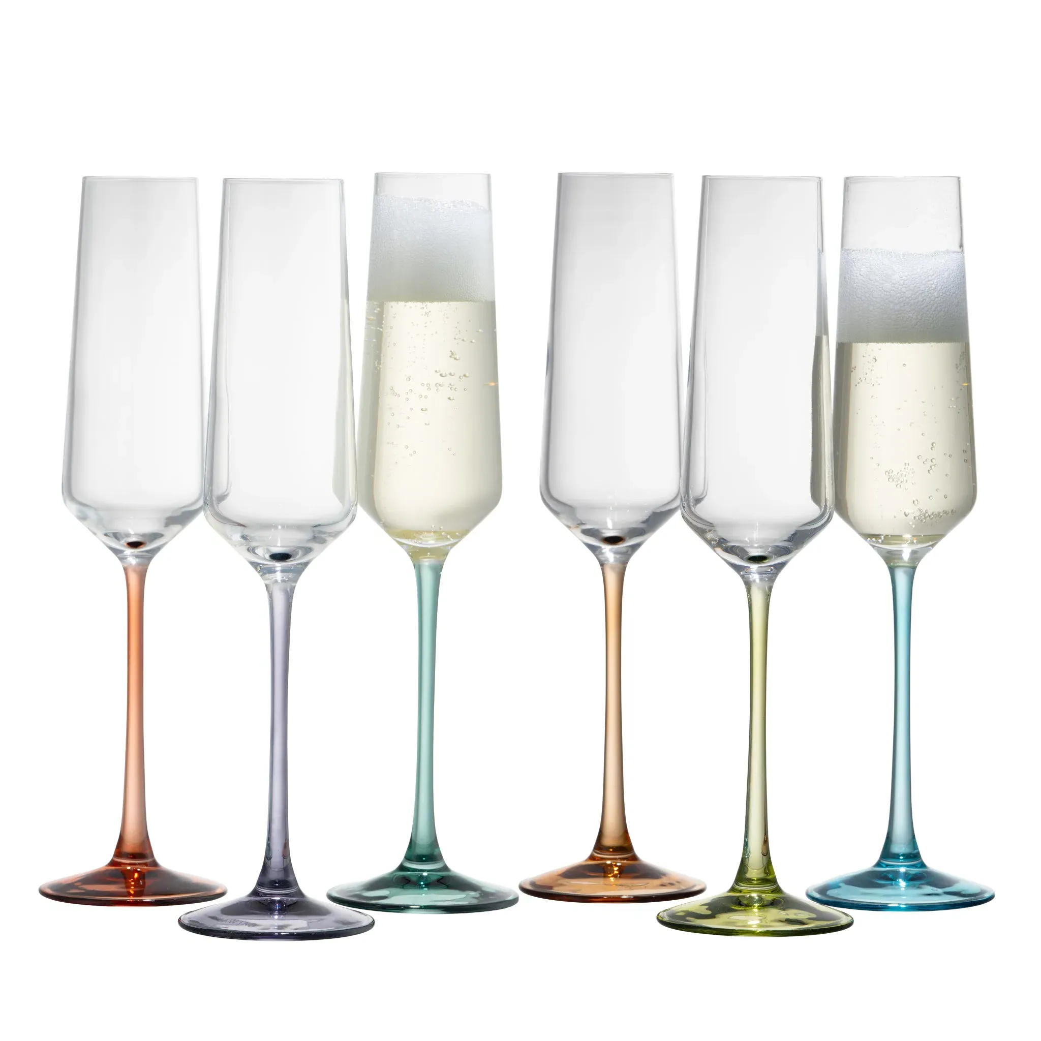 Chroma Set of 6 Flutes - Multicolour, Crystal product