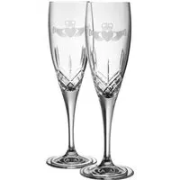 Claddagh Flute Pair - Crystal