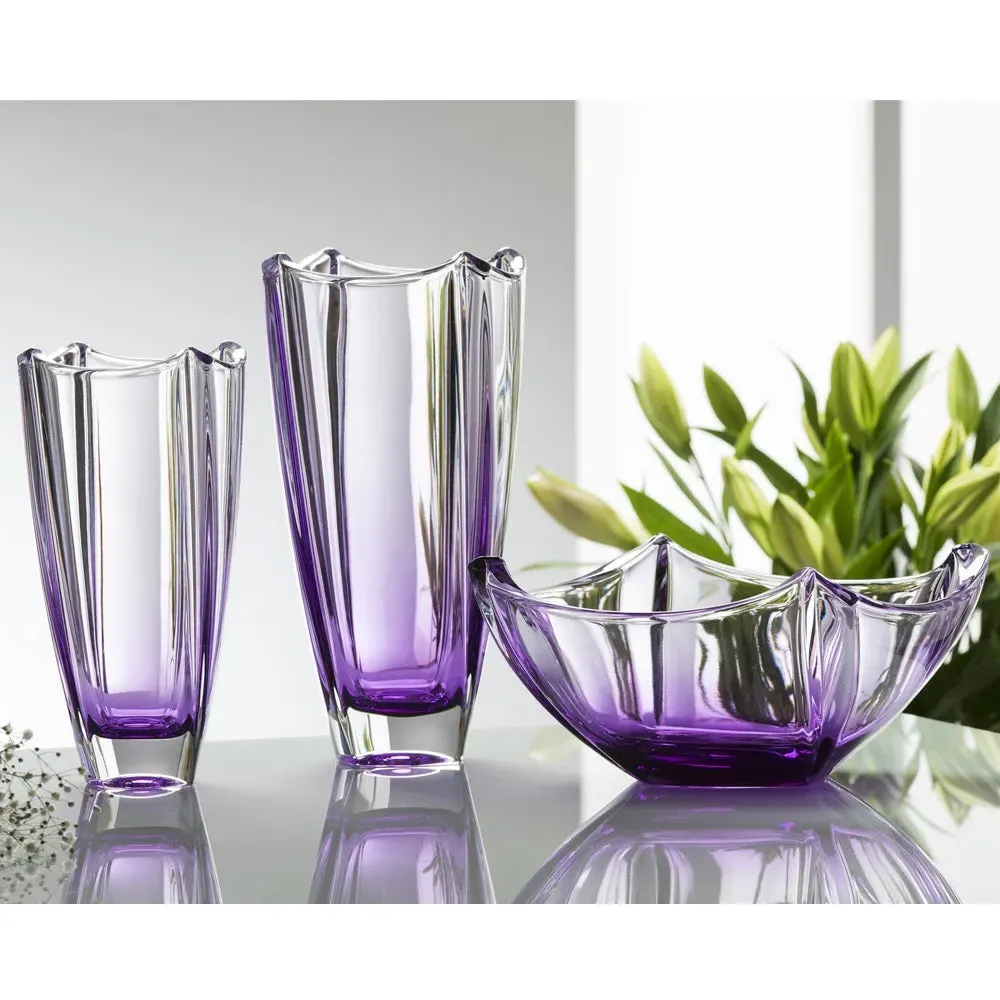 Dune 10" Square Vase - Amethyst, Crystal