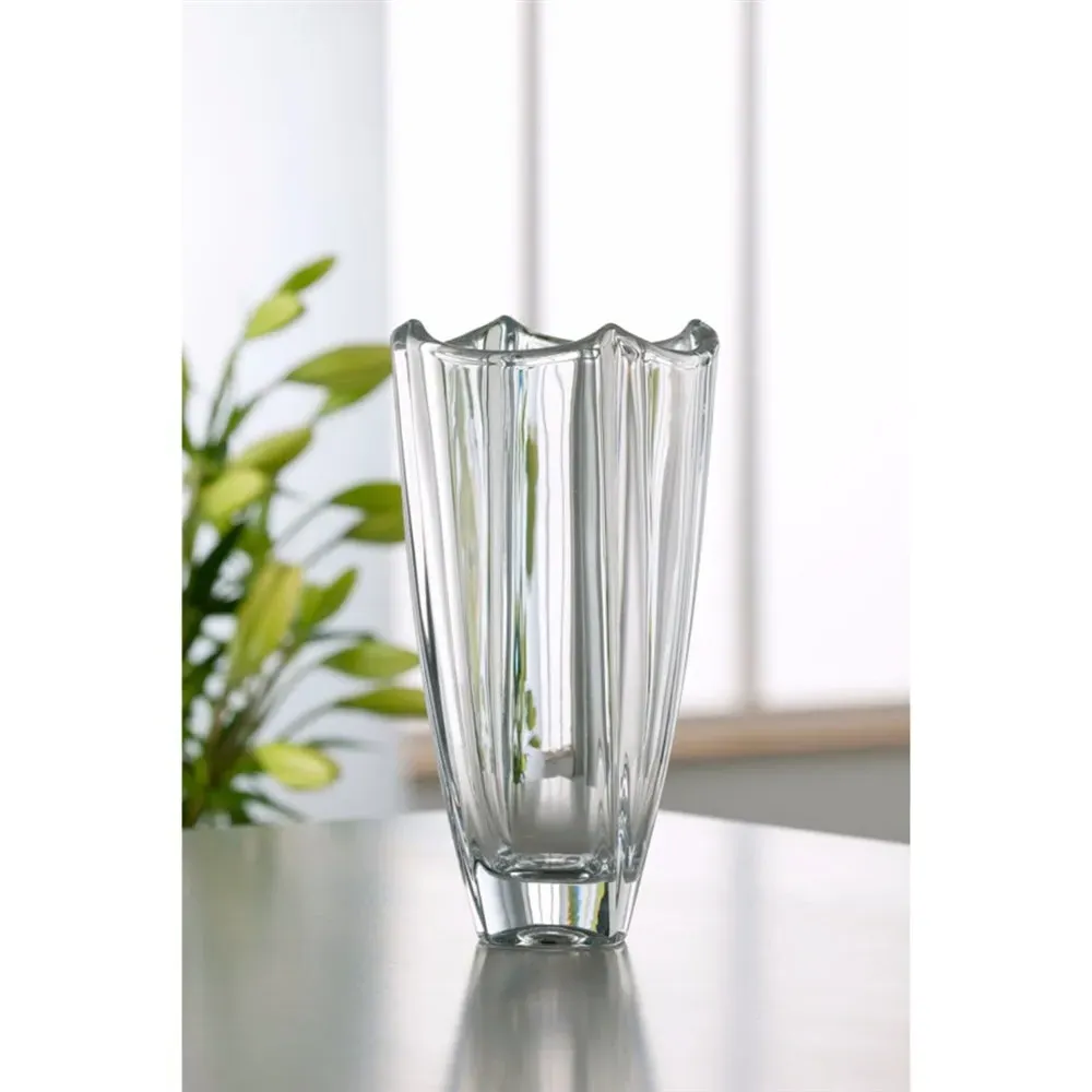 Dune 10" Square Vase - Crystal