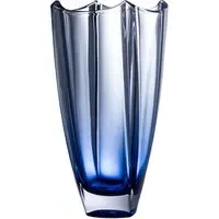 Dune 10" Square Vase - Sapphire, Crystal