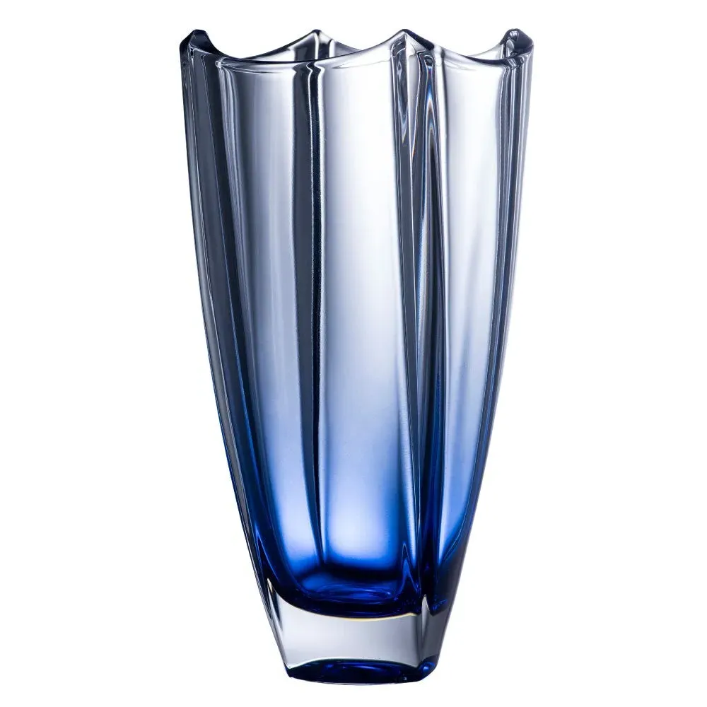 Dune 10" Square Vase - Sapphire, Crystal