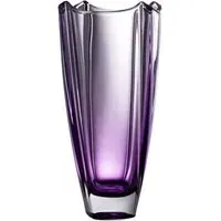 Dune 12 Inch Square Vase - Amethyst, Crystal