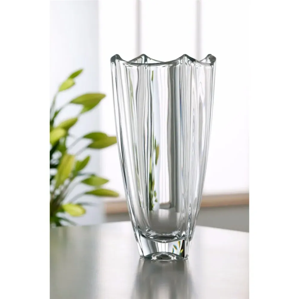 Dune 12 Inch Square Vase - Crystal