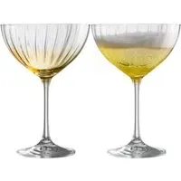 Erne Cocktail Saucer Set of 2 - Amber, Crystal