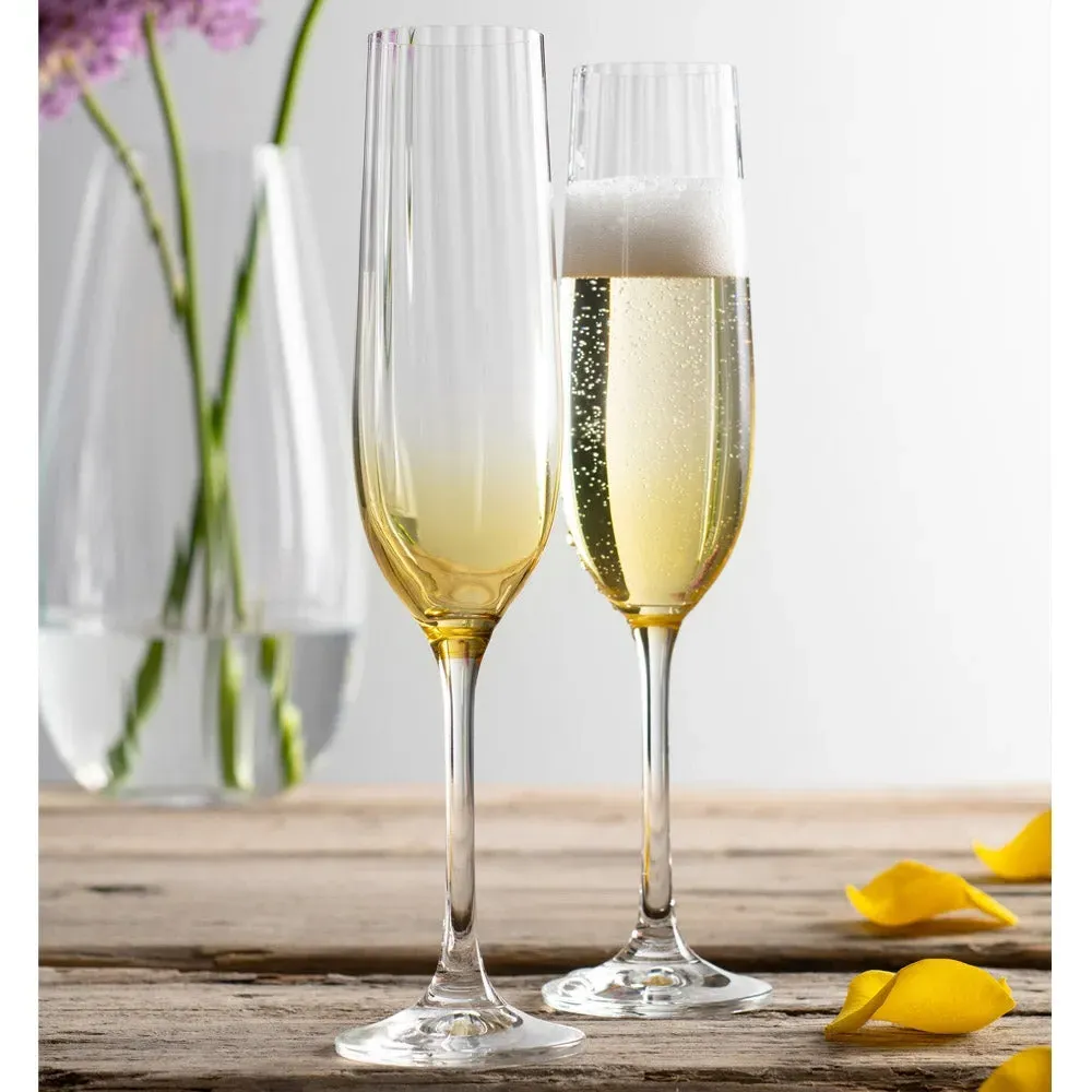 Erne Flute Set of 2 - Amber, Crystal