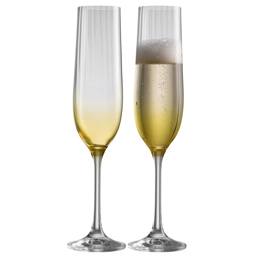 Erne Flute Set of 2 - Amber, Crystal