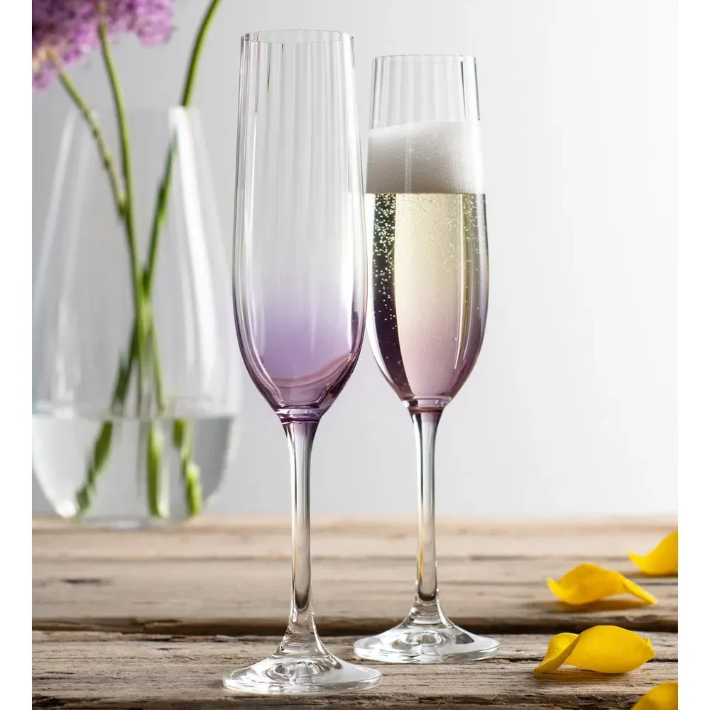 Erne Flute Set of 2 - Amethyst, Crystal