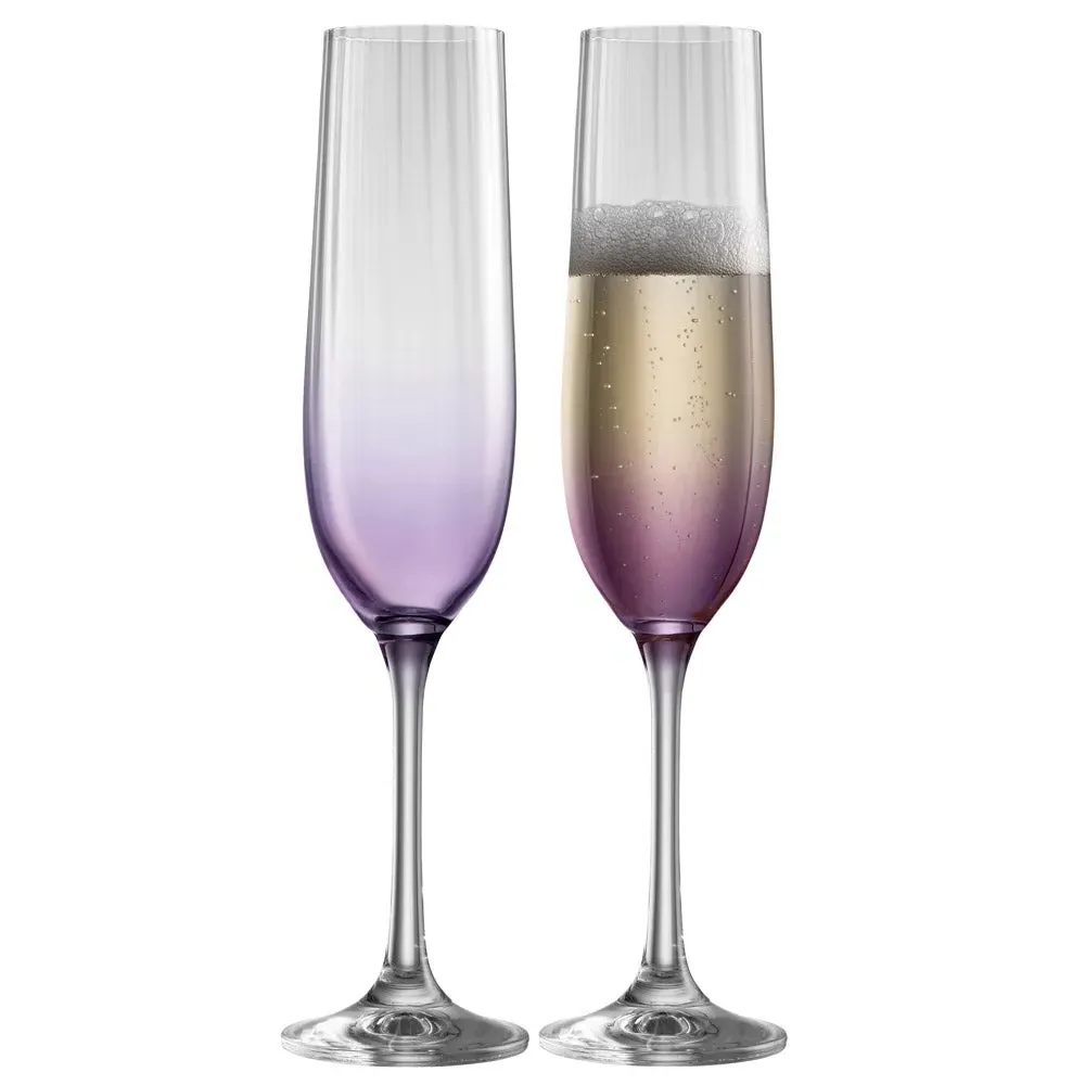Erne Flute Set of 2 - Amethyst, Crystal