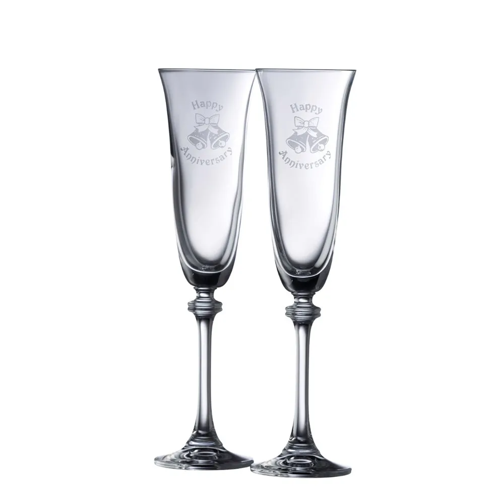 Happy Anniversary Liberty Flute Pair - Crystal product