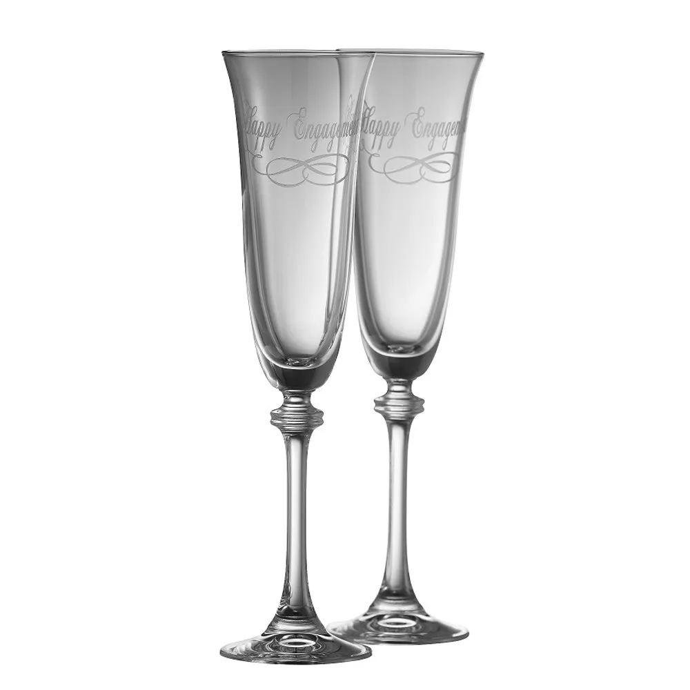 Happy Engagement Liberty Flute Pair - Crystal product