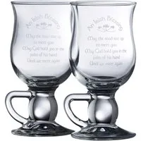 Irish Blessing Latte Glass Pair - Clear