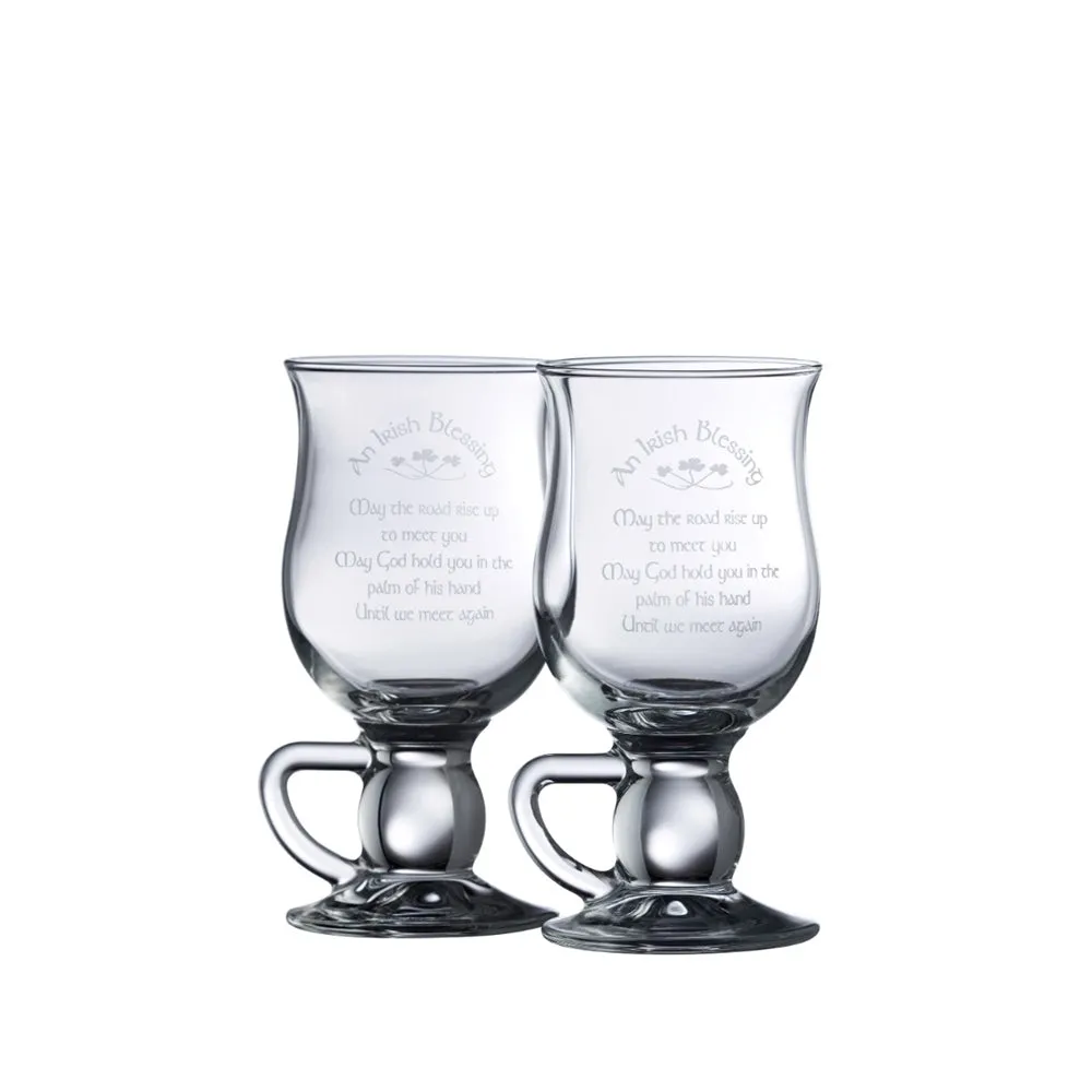 Irish Blessing Latte Glass Pair - Clear image