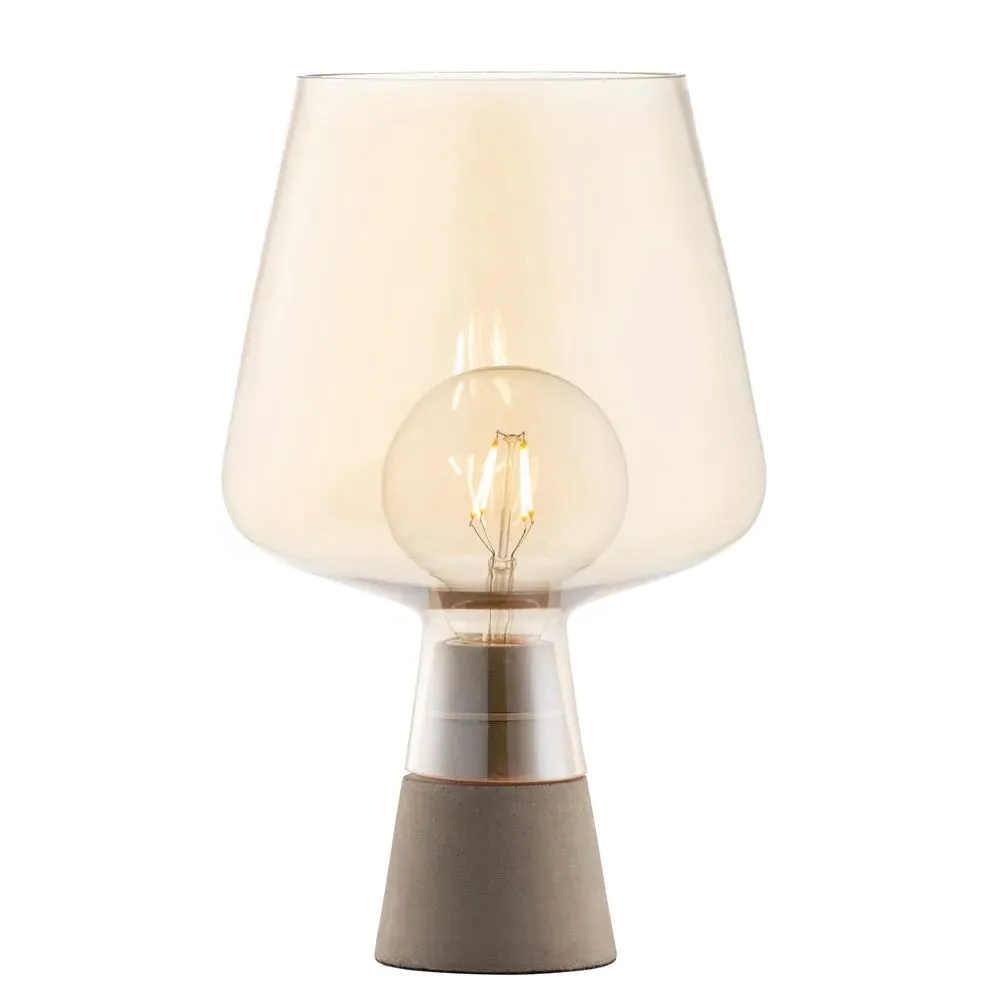 Large Glass Table Lamp - Amber, Concrete