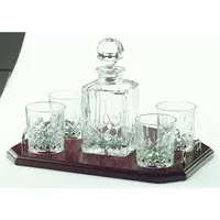Longford Square Decanter Set with Tray - Crystal
