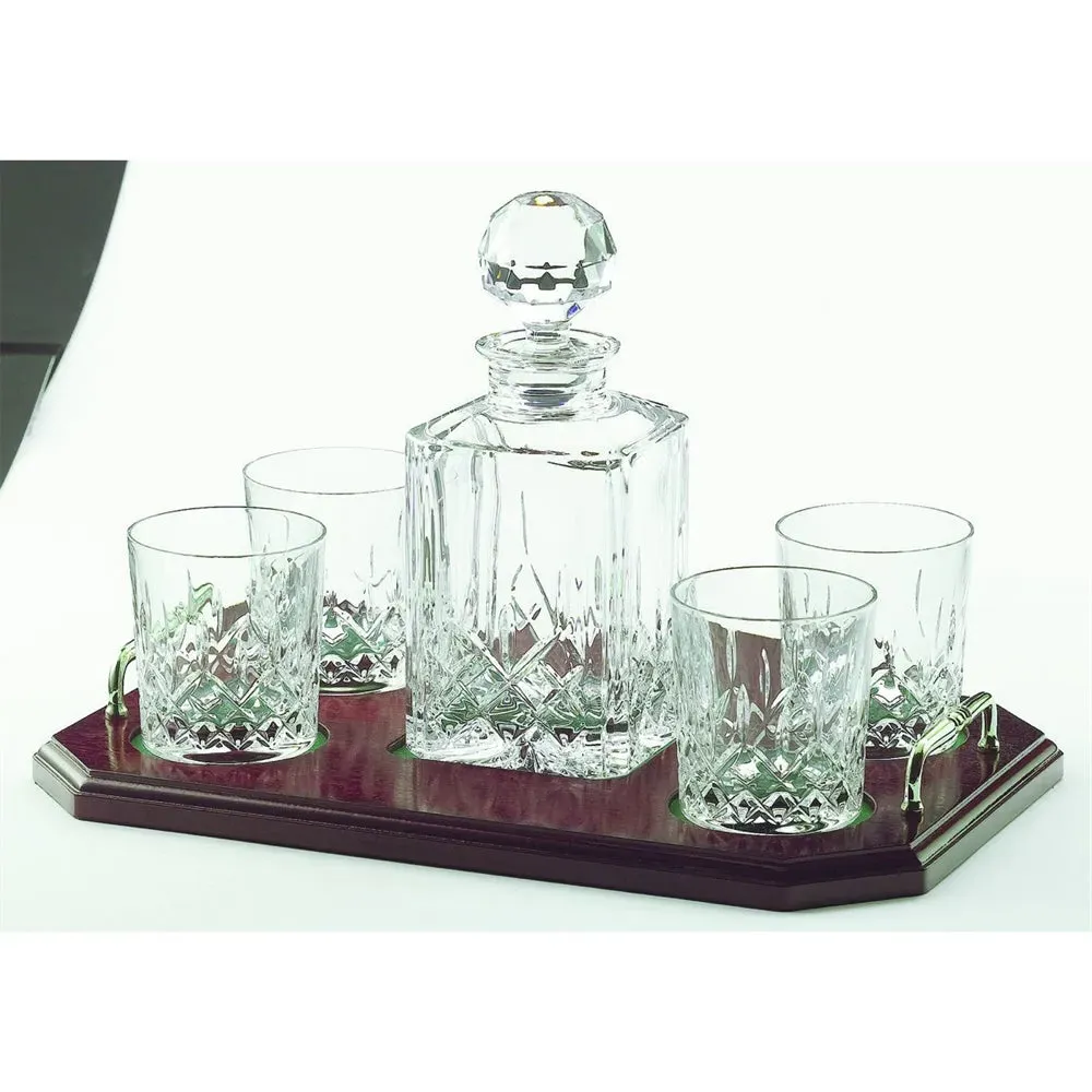 Longford Square Decanter Set with Tray - Crystal
