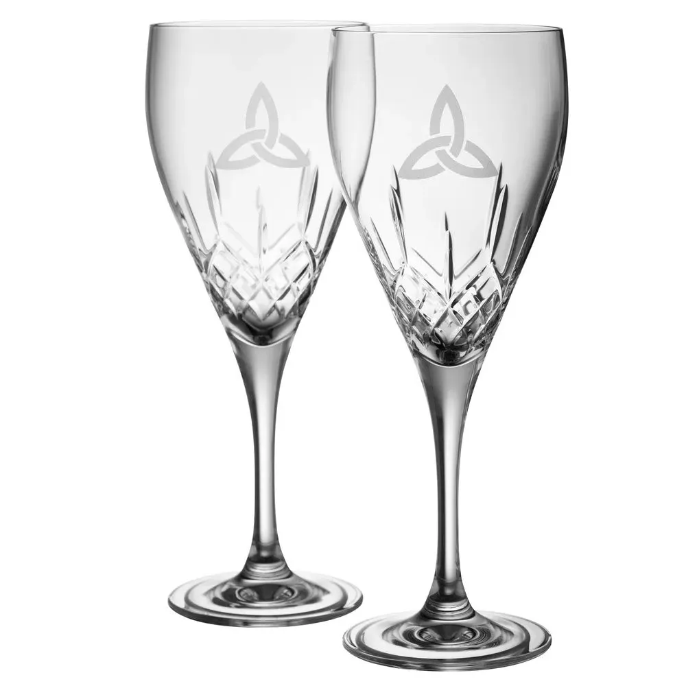 Trinity Knot Red Wine Pair - Crystal