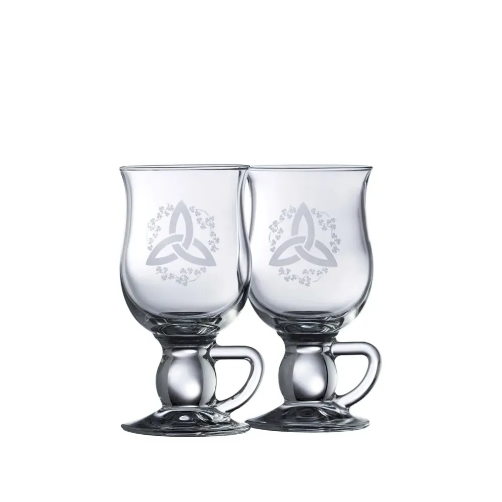 Trinity Knot Shamrock Latte Mugs Pair - Crystal image