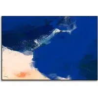 Blue Beer Sea Abstract Wall Art - Blue, Coral