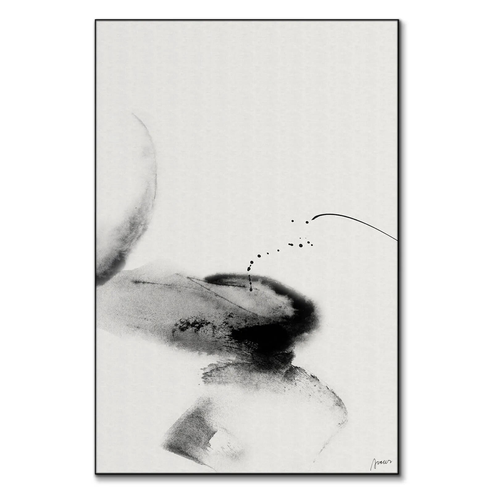 Go Ashore Wall Art - Black and White image