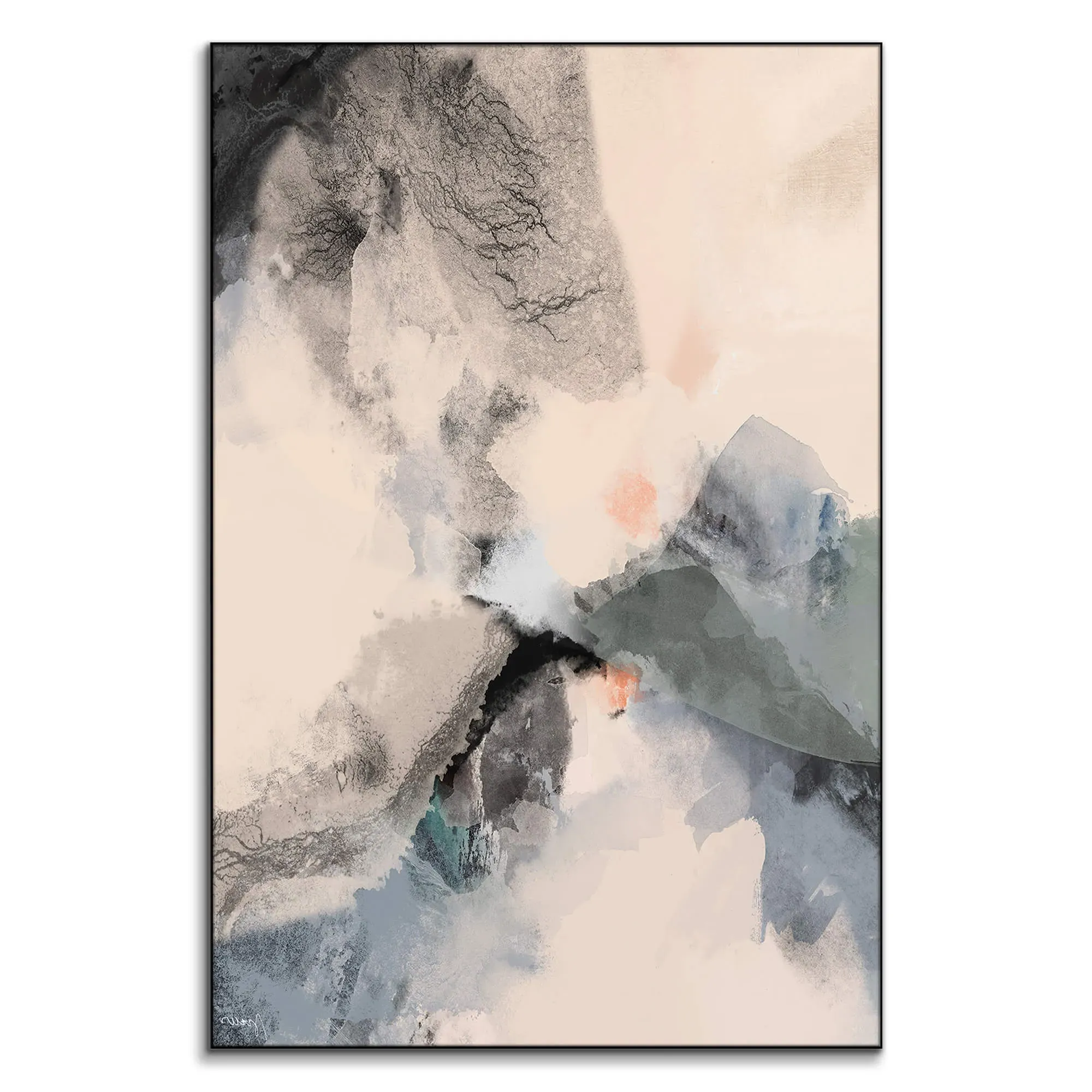 Light and Shadow Impression I Abstract Wall Art - Black image