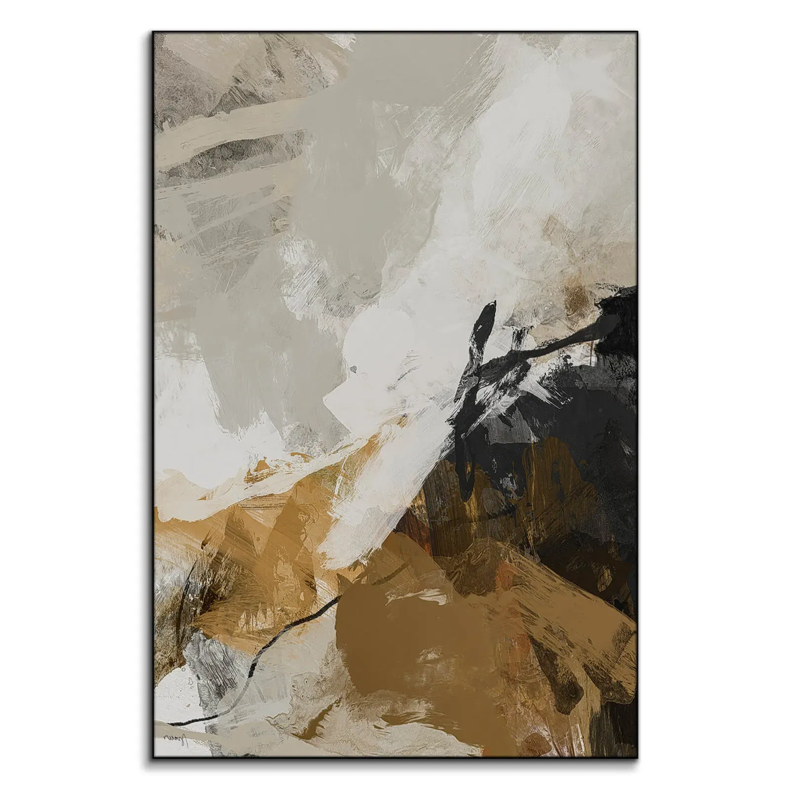 Poet on the Mountain Abstract Wall Art - Brown image