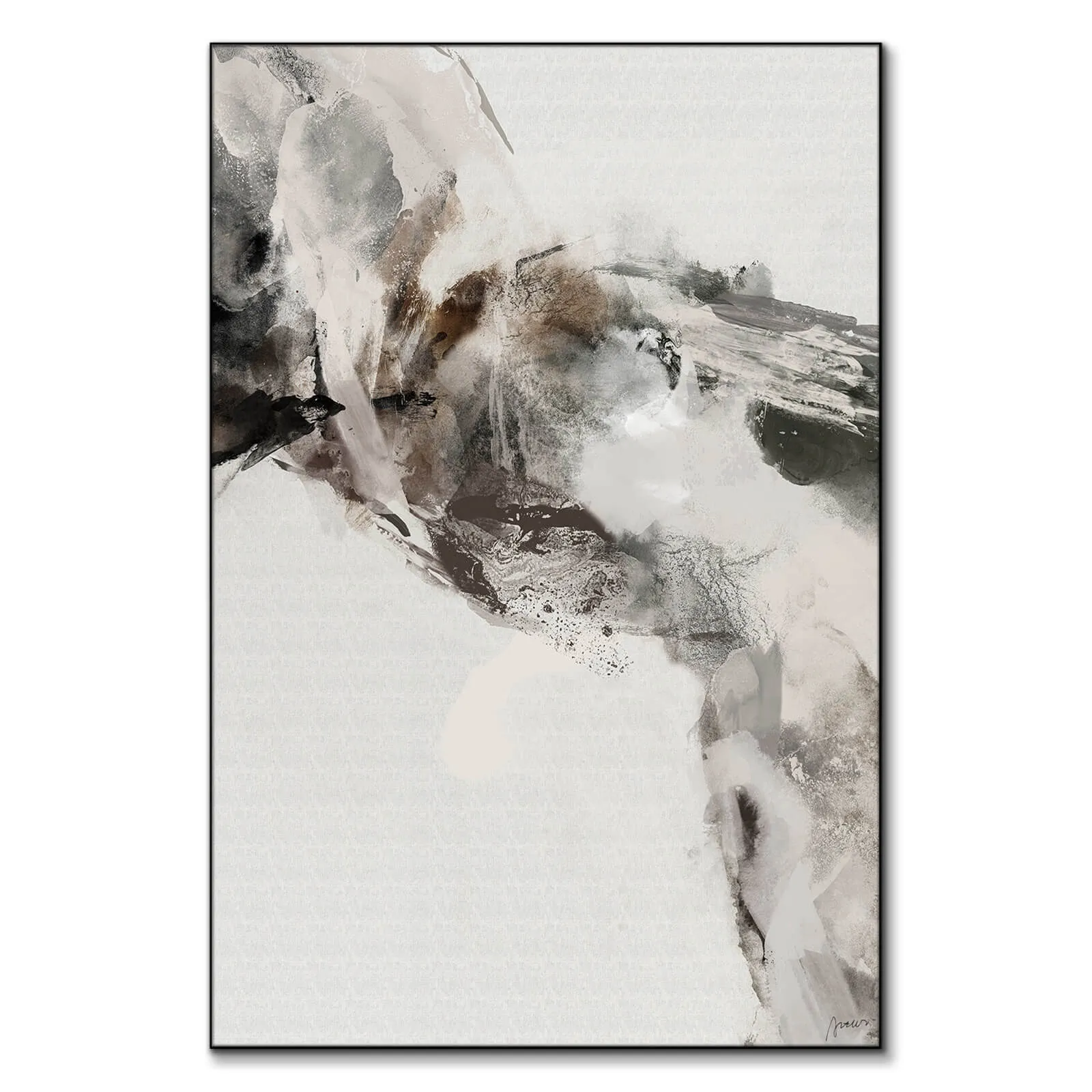 Unwavering Willpower Abstract Wall Art - Black and White image