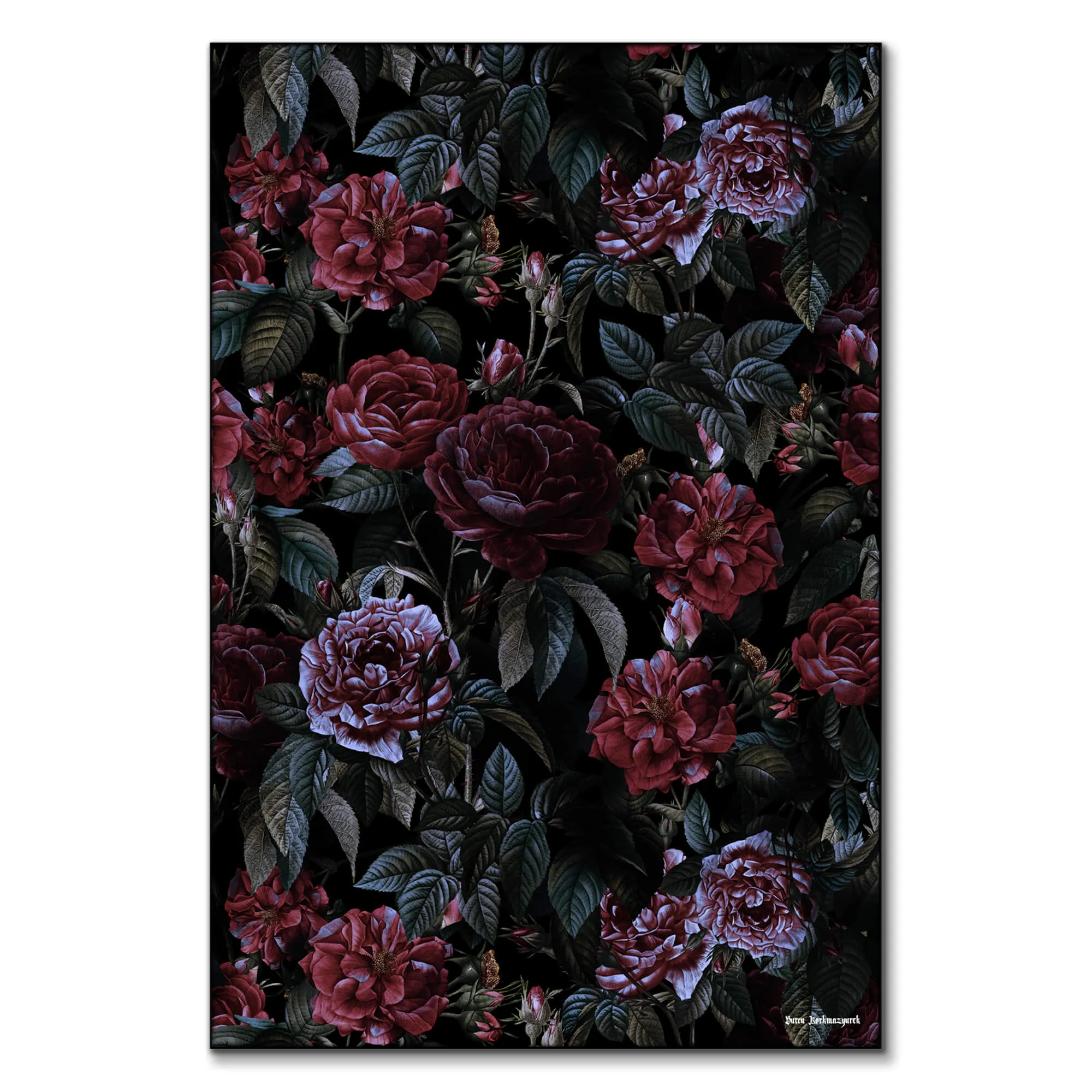 Roses Moon Garden Wall Art - Dark image