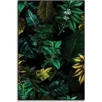 Tropical Garden VIII Botanical Art Print - Dark