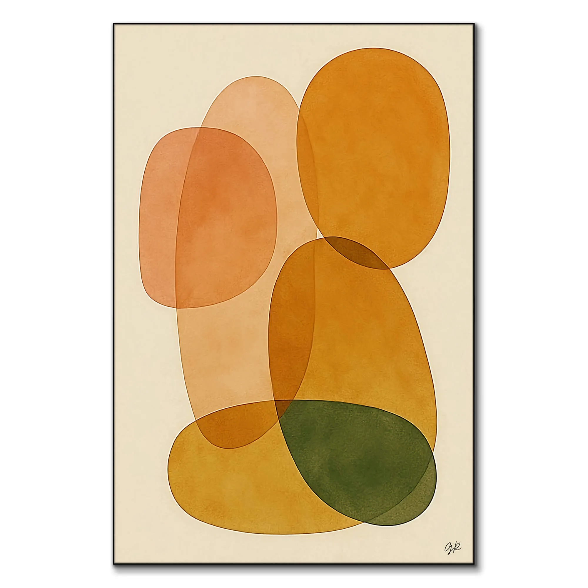 Strength in Stillness Abstract Wall Art - Warm image