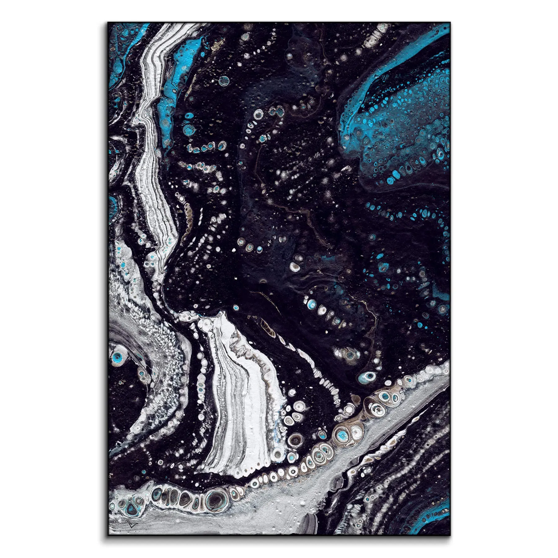 Blue Paisley Abstract Wall Art - Blue image