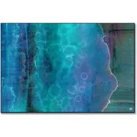Blue Waves Abstract Art Print - Blue, Teal