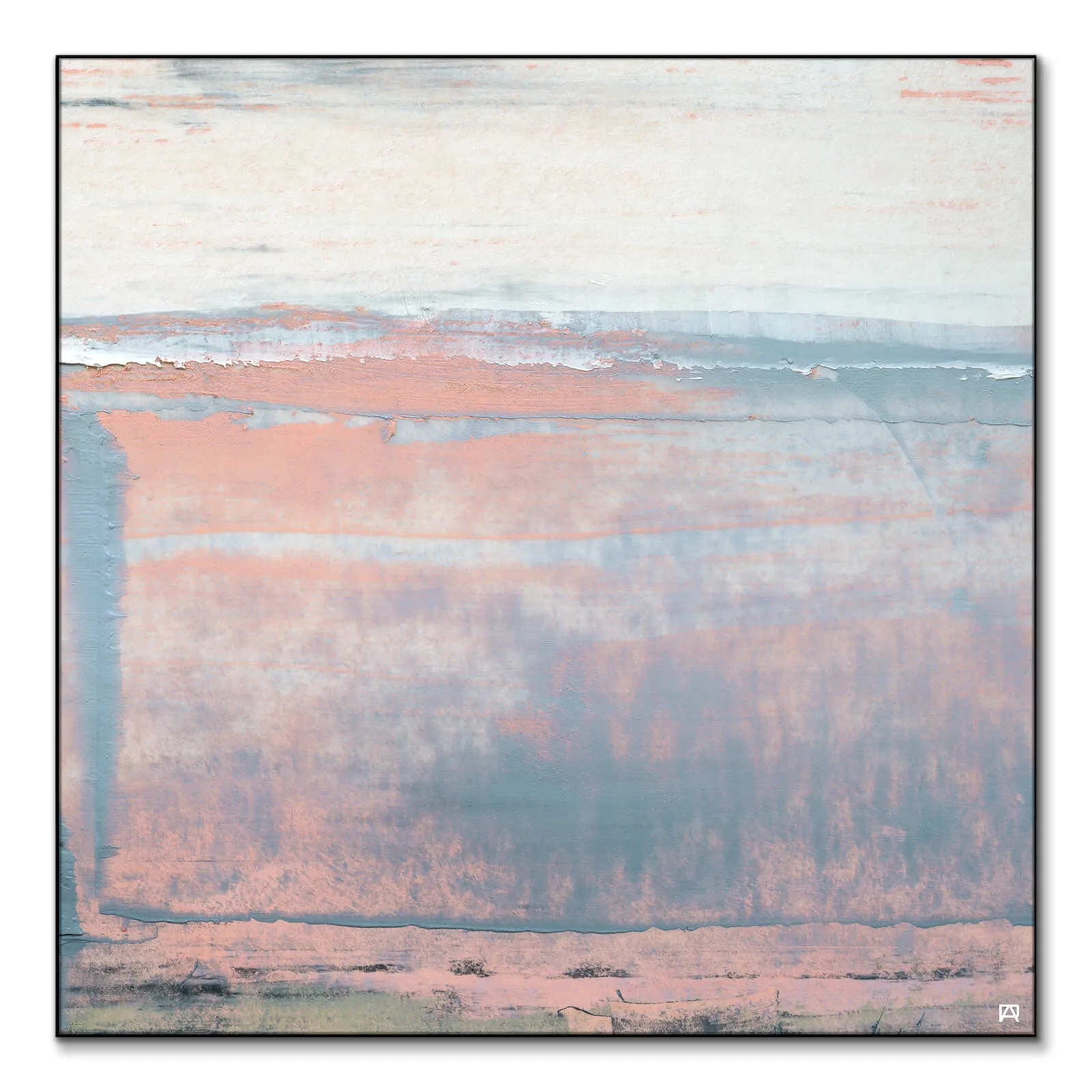 Misty Morning Abstract Coastal Painting - Peach image