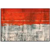 Red Lines Abstract Wall Art - Red