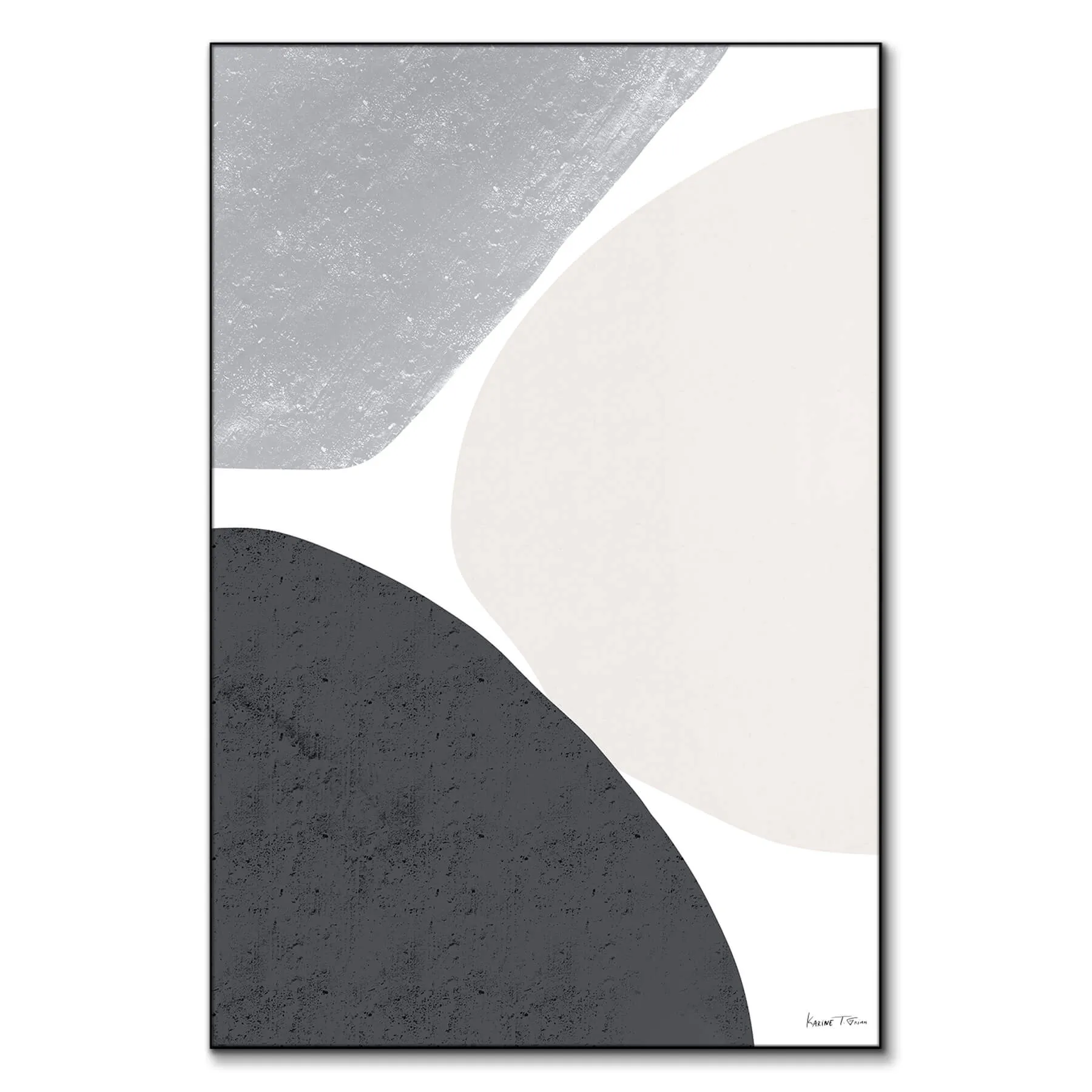 High Enough Abstract Wall Art - Black and White image