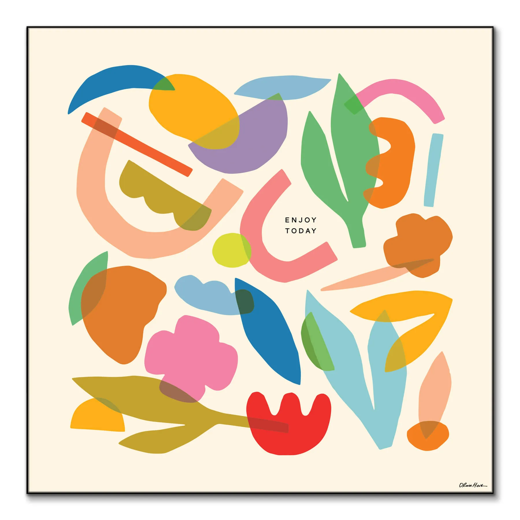 Enjoy Today Square Wall Art Print - Colorful image