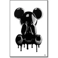 Drippy Bear 6 Wall Art - Black and White