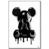 Drippy Bear 6 Wall Art - Black and White