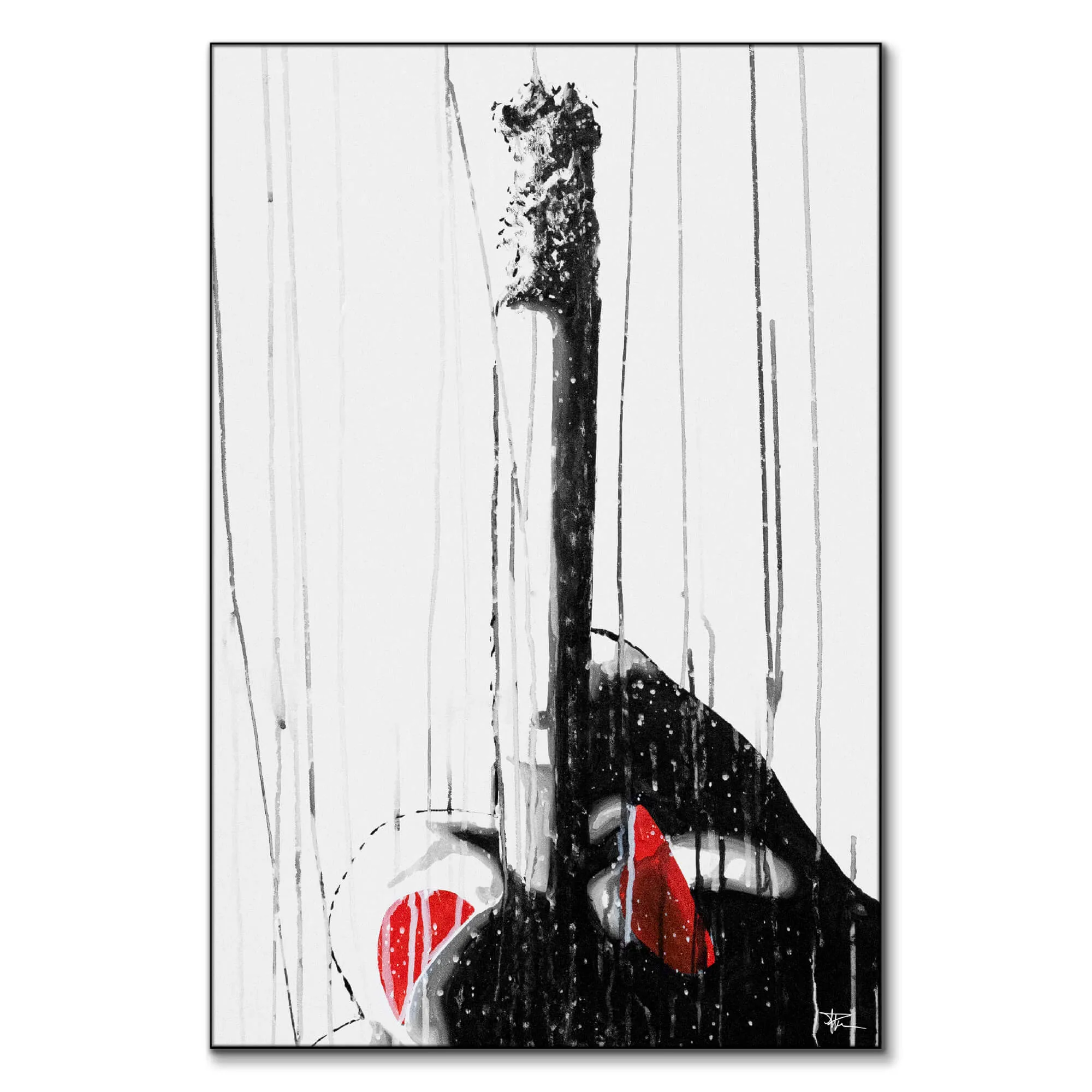 Her Cigarette Wall Art Print - Black and White image