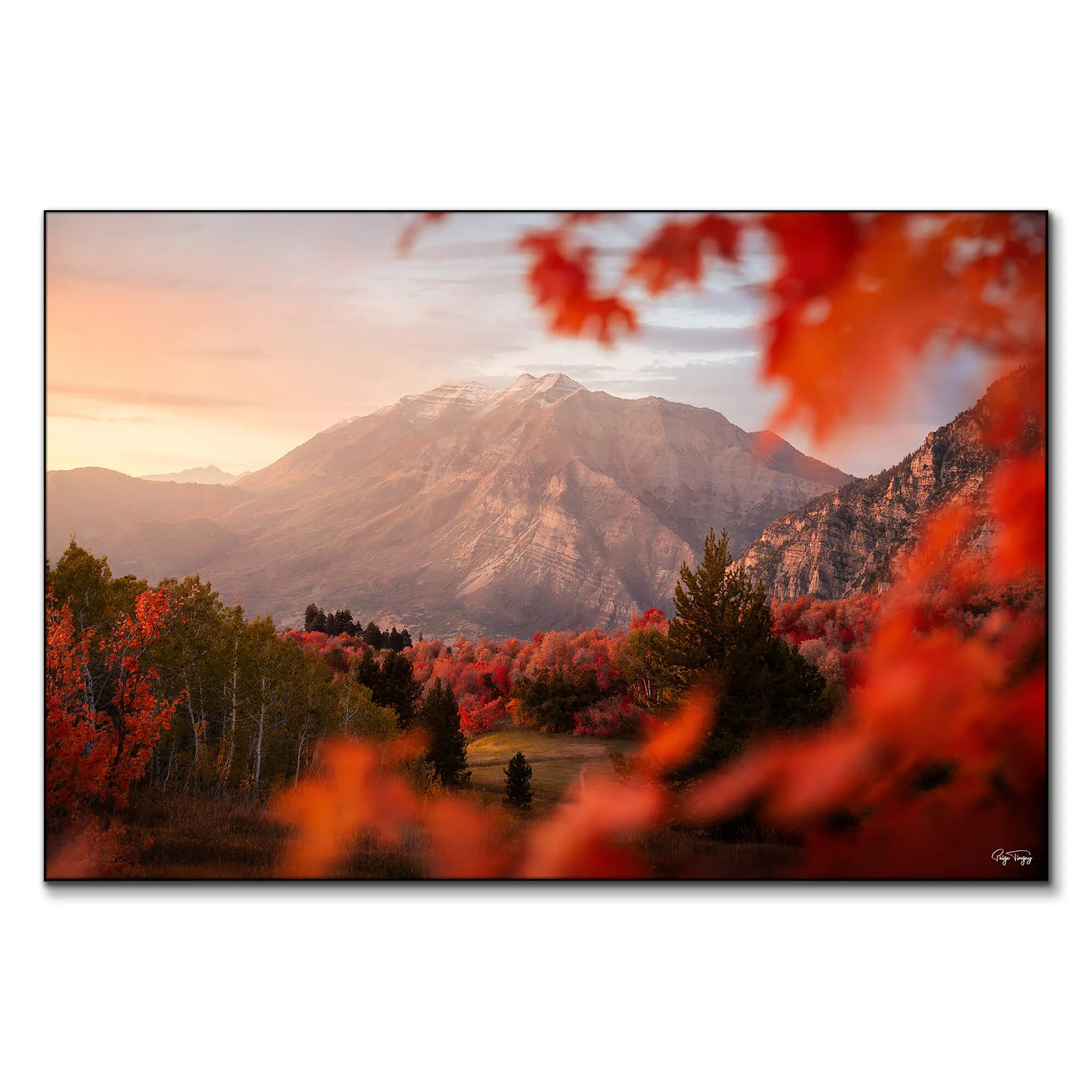 Mount Timp Fall Wall Art Print - Warm image
