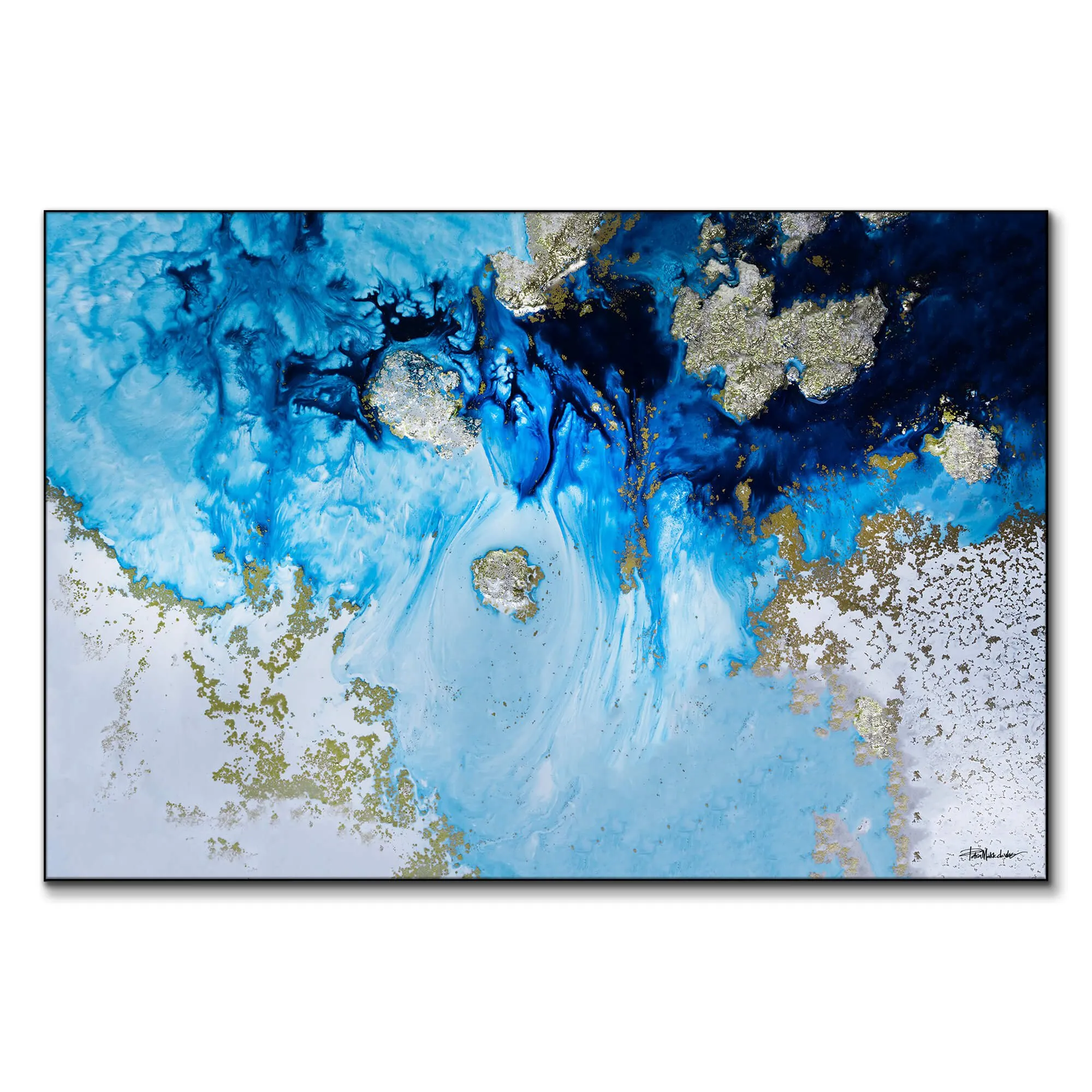 Blue Haven Reef Wall Art - Blue, Gold image