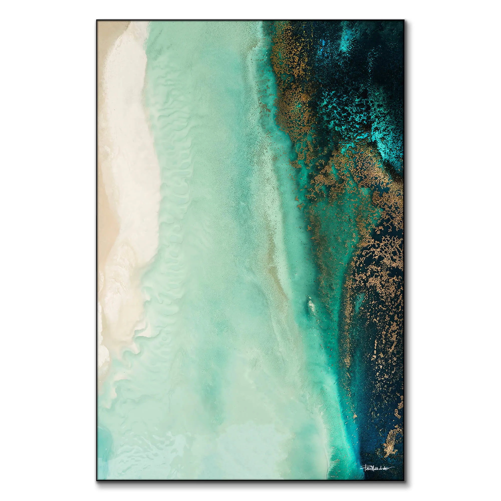 Jade Waters Coastal Abstract Ocean Art - Vibrant image