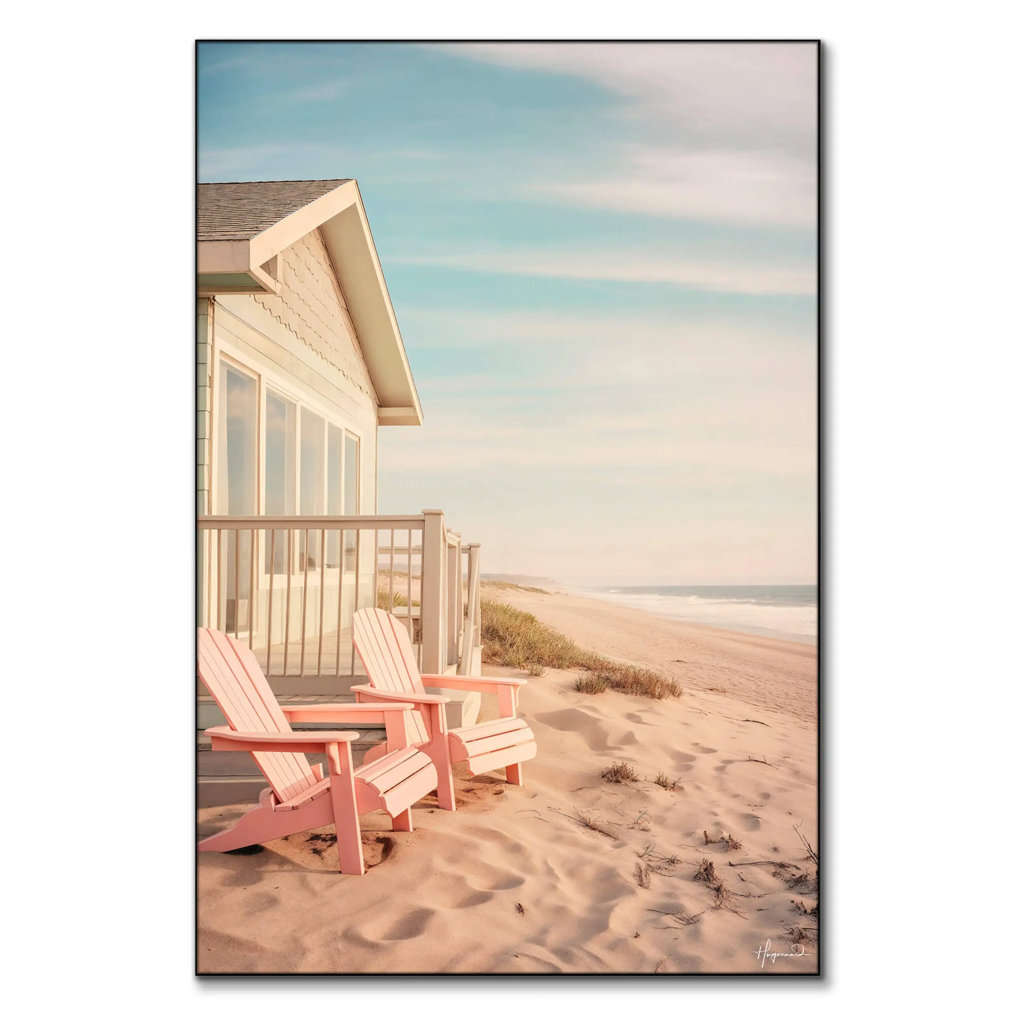 Along the Beach Wall Art - Pastel image