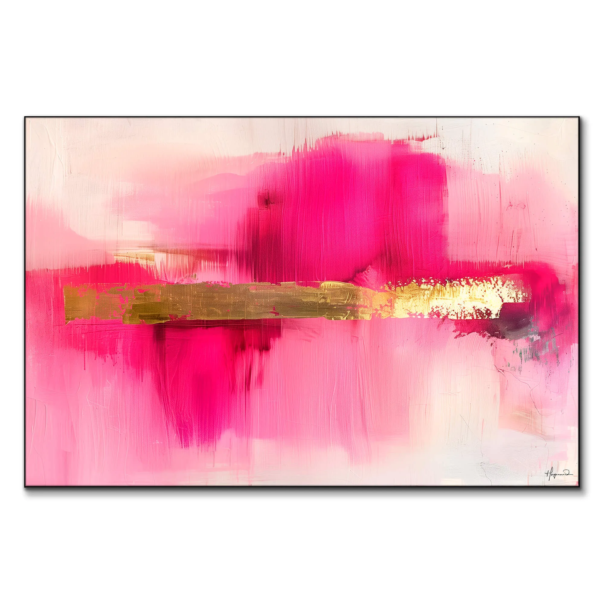 Gold and Pink Lady Wall Art - Pink image