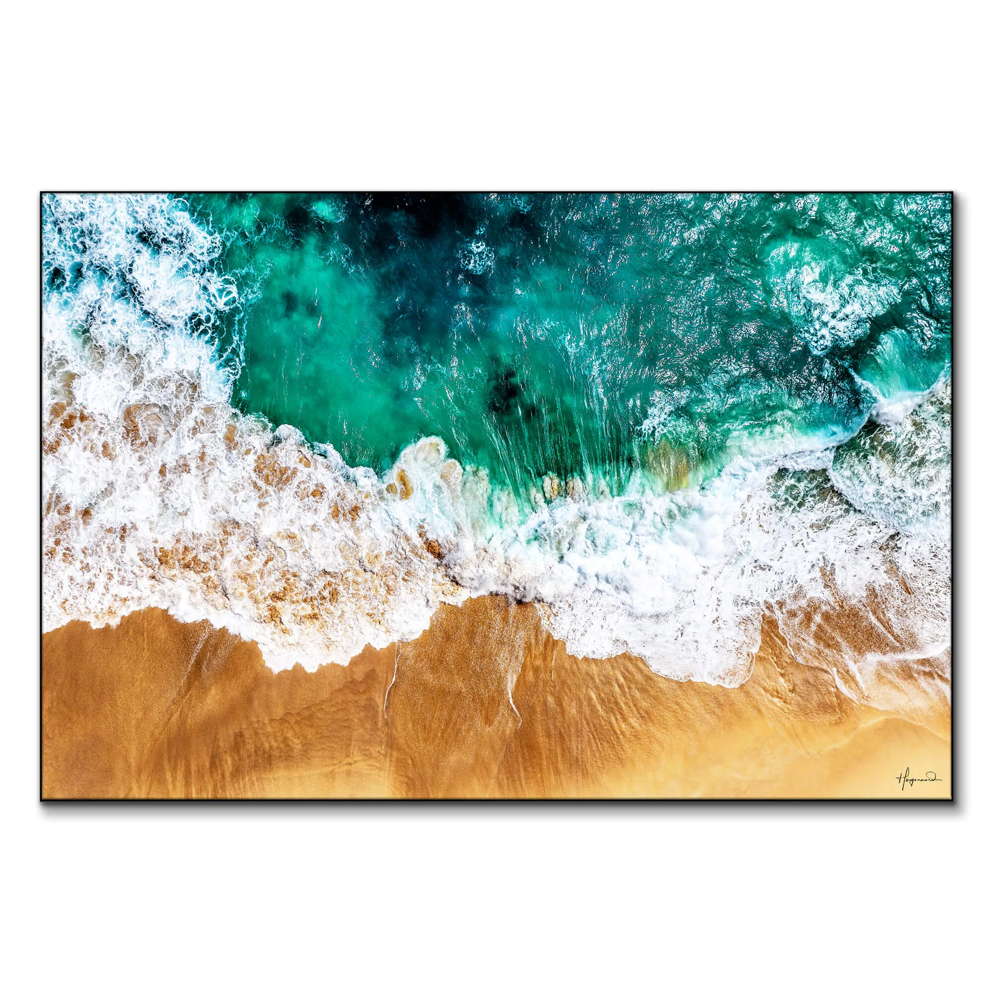 Philippe HUGONNARD Ocean Aerial View Wall Art - Teal image
