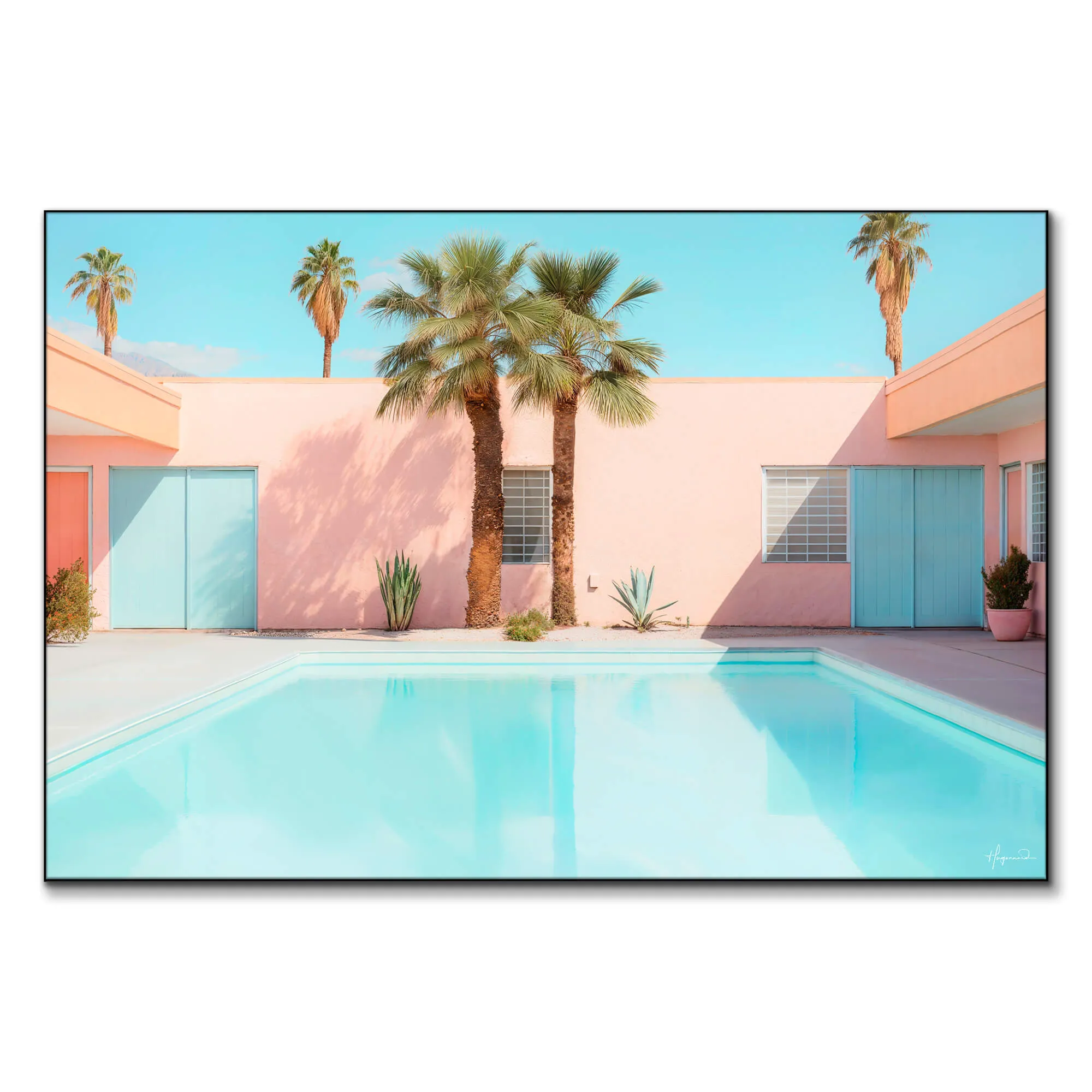 Philippe HUGONNARD Retro Pool Art Print - Pastel image