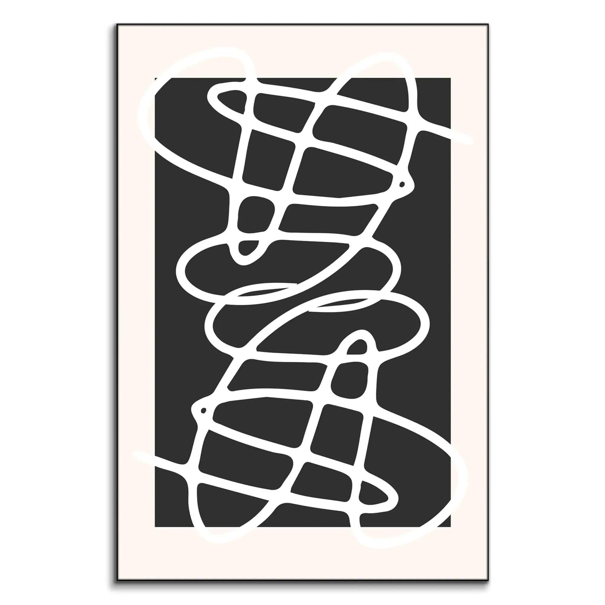 Scribbles III Abstract Wall Art - Black and White image